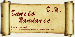 Danilo Mandarić vizit kartica